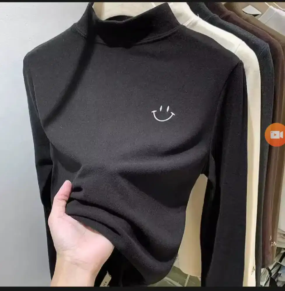 Manset wanita lengan panjang turtleneck spandek rayon