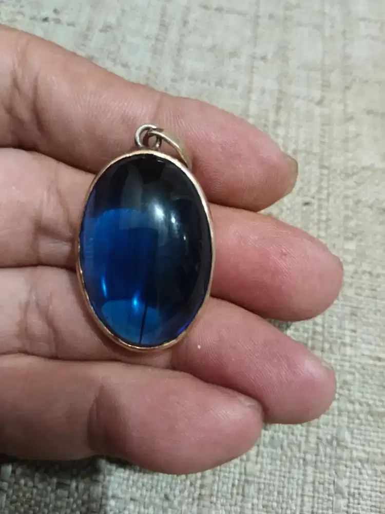 Liontin King Safir Jumbo ring Perak