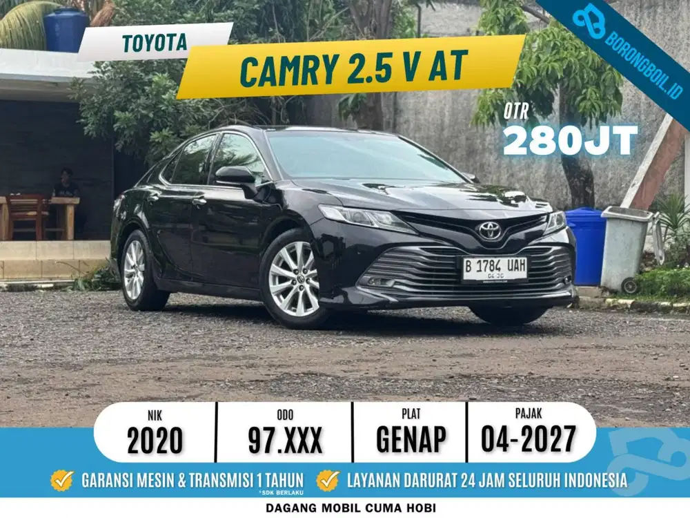 Pajak full panjang Toyota Camry 2.5 V at 2020 Hitam
