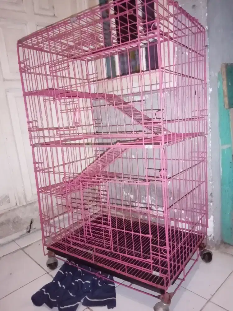 Kandang kucing tingkat besi tebal