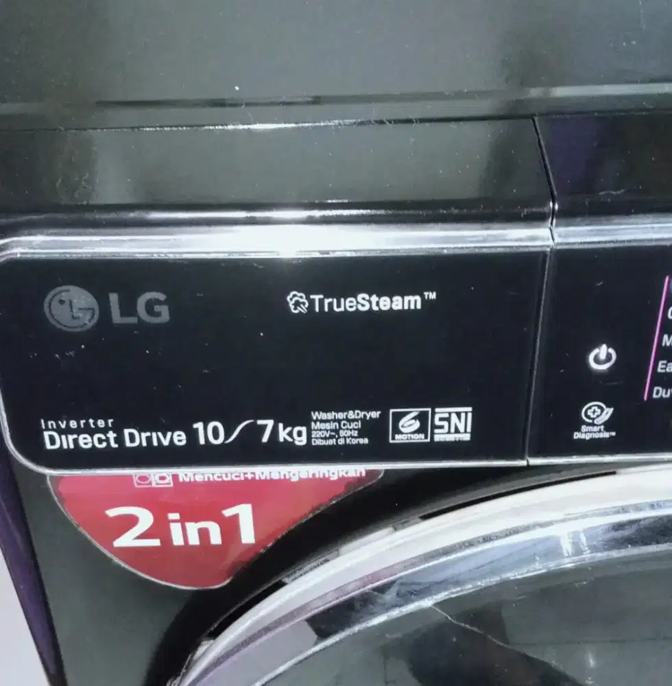 Mesin cuci frontloading LG 10/7kg sdh plus driyer,model baru,normal