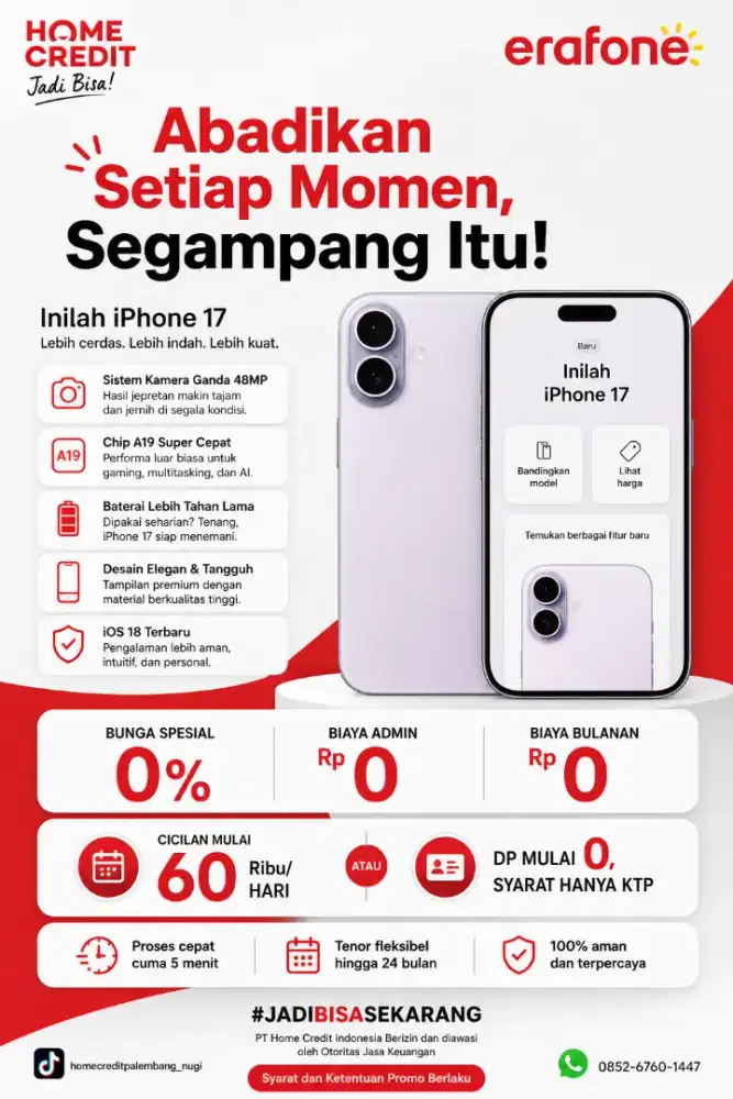 Promo kredit iPhone 17 termurah sekota Palembang