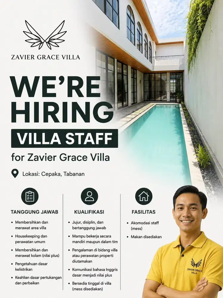 Lowongan Kerja Staff Villa Tabanan