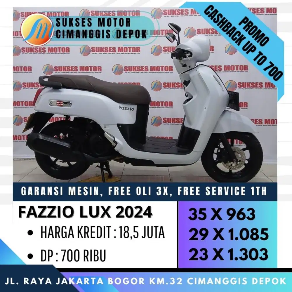 KREDIT DP 700 FAZZIO LUX 2024 PUTIH MULUS BERGARANSI [SUKSES MOTOR]