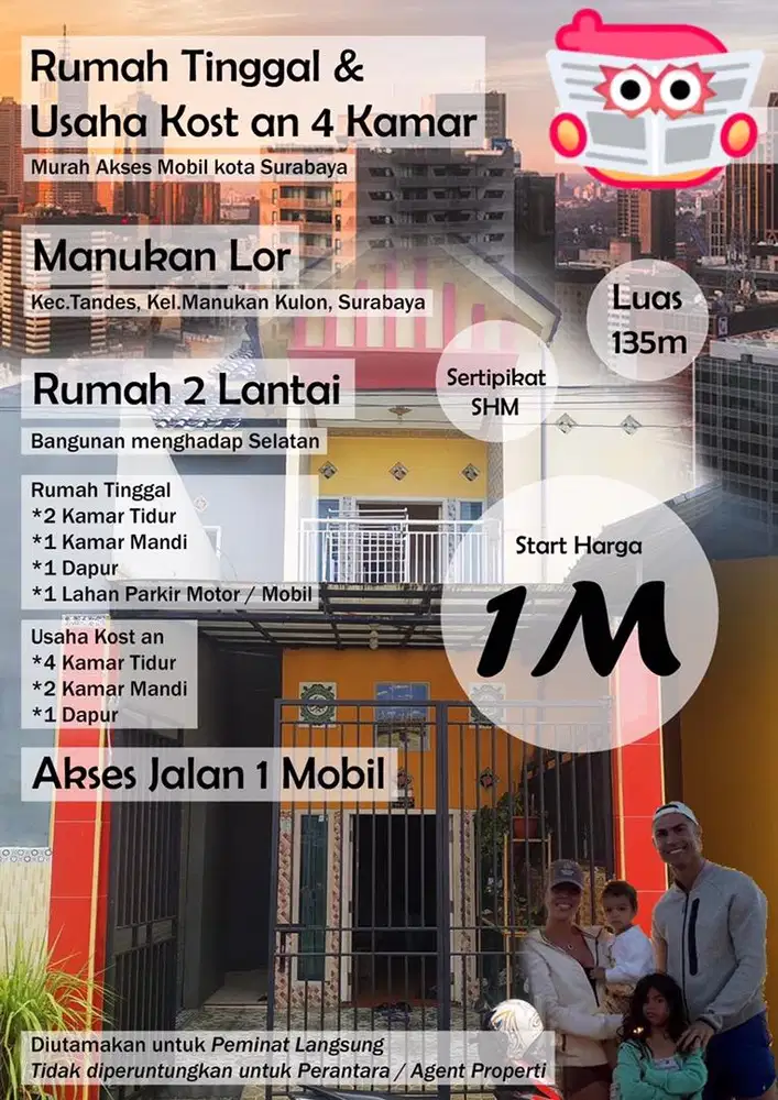 Dijual Kost an dan Rumah Tinggal