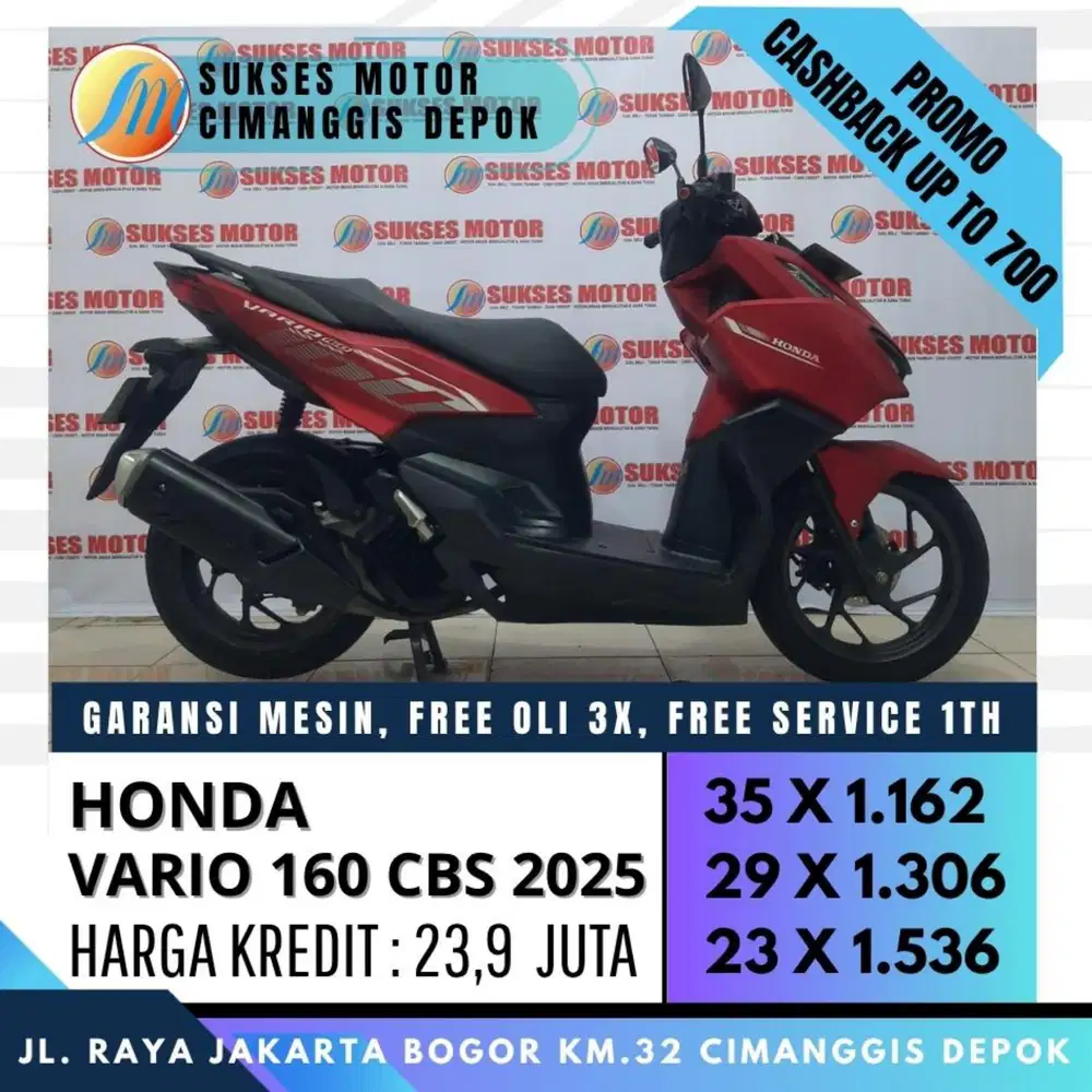 VARIO 160 CBS 2025 MURAH BISA KREDIT PAYLATER BUNGA 0%[SUKSES MOTOR]