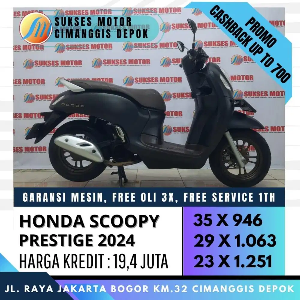SCOOPY PRESTIGE 2024 KREDIT CICILAN RINGAN PAYLATER BUNGA 0%