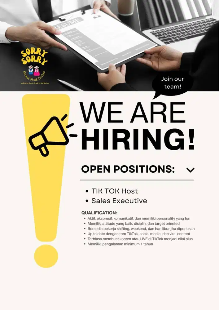 Open Position for Tik Tok Host & Sales Executive
