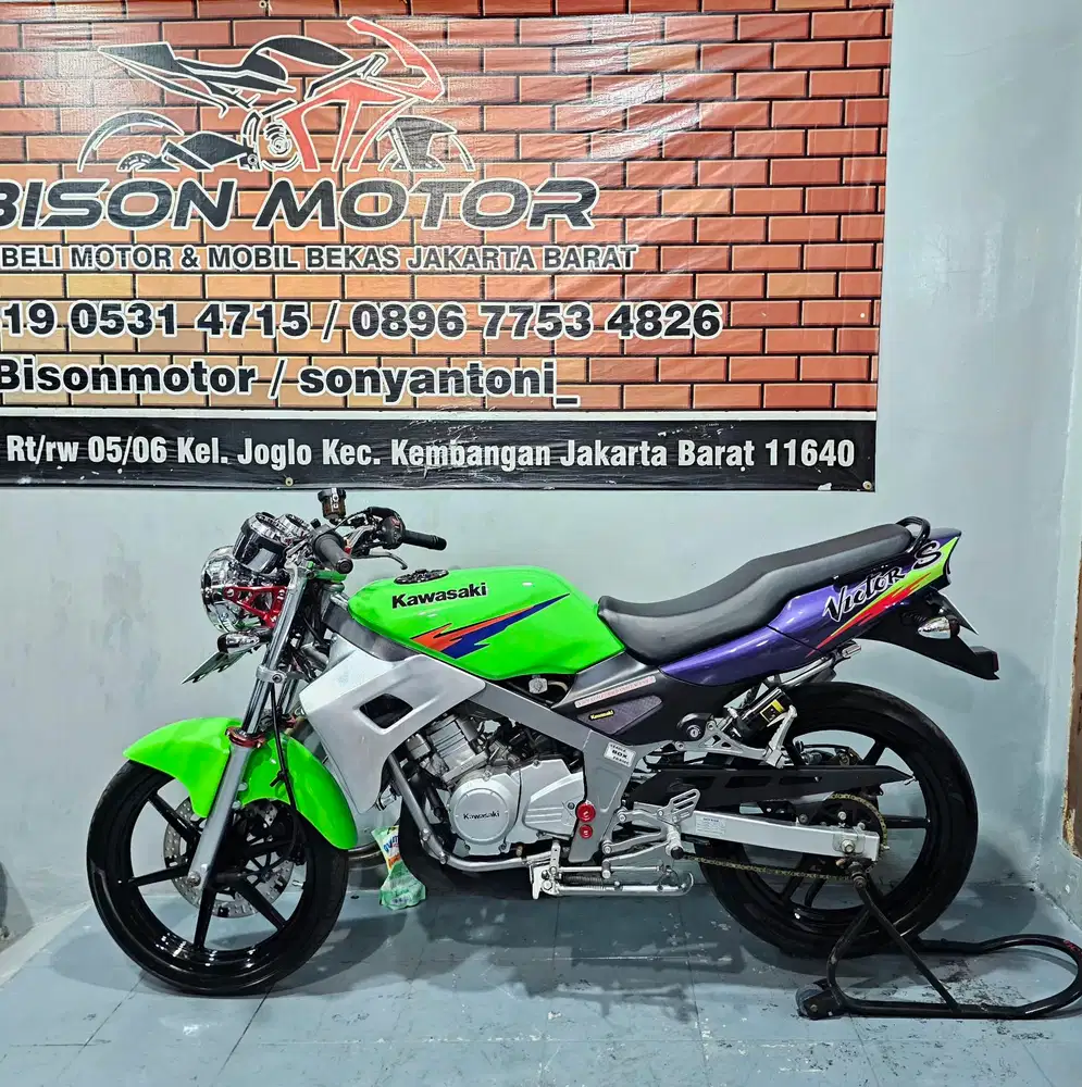 MODIF HEDON ! KAWASAKI NINJA R KISS VICTOR S 2 TAK TH 2004 BIRU HIJAU