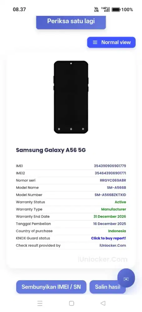 Samsung a56 5g Ram 8/256