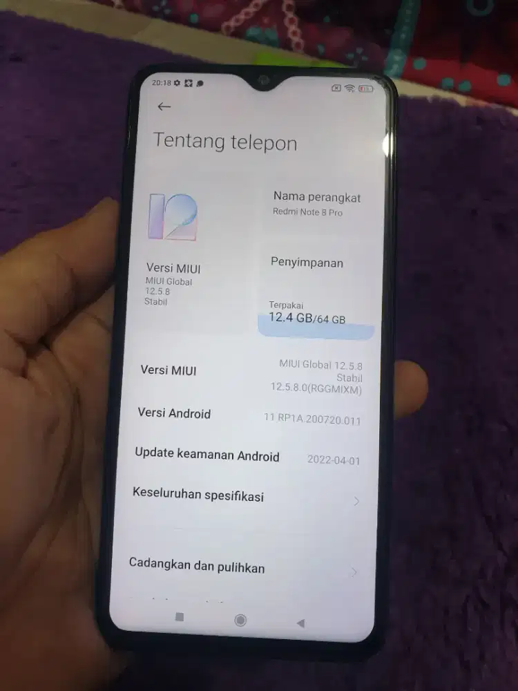 DIJUAL XIAMO RWDMI NOTE 8 PRO