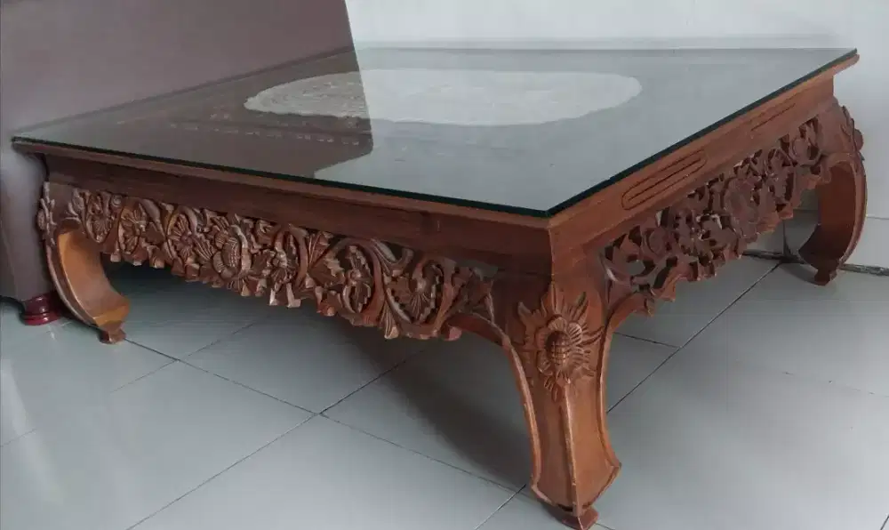 Meja Tamu Ketapang 2D Kayu jati jepara.