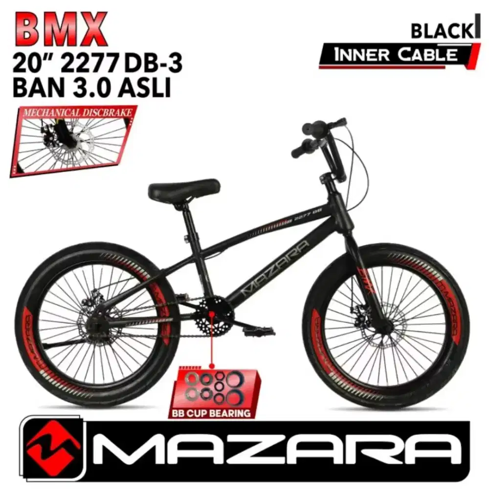 Sepeda Anak BMX Mazara UK20 sudah ban jumbo 3.0 dan cakram