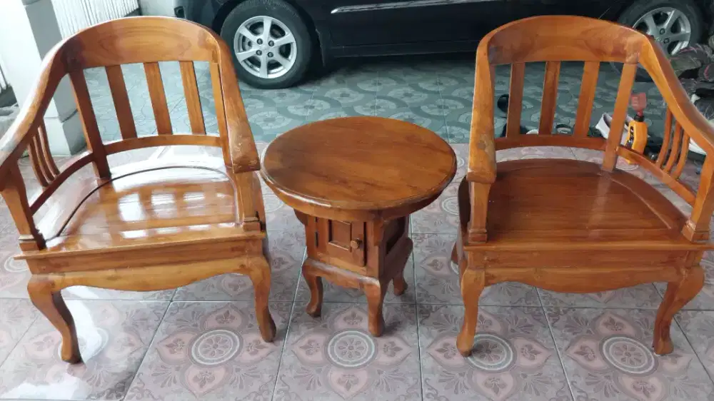 Kursi Teras Betawi 2K+Set meja kayu jepara.
