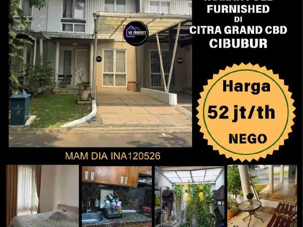 SEWA RUMAH MURAH CITRAGRAN CBD HANYA 50JTAN FULL FURNISHED