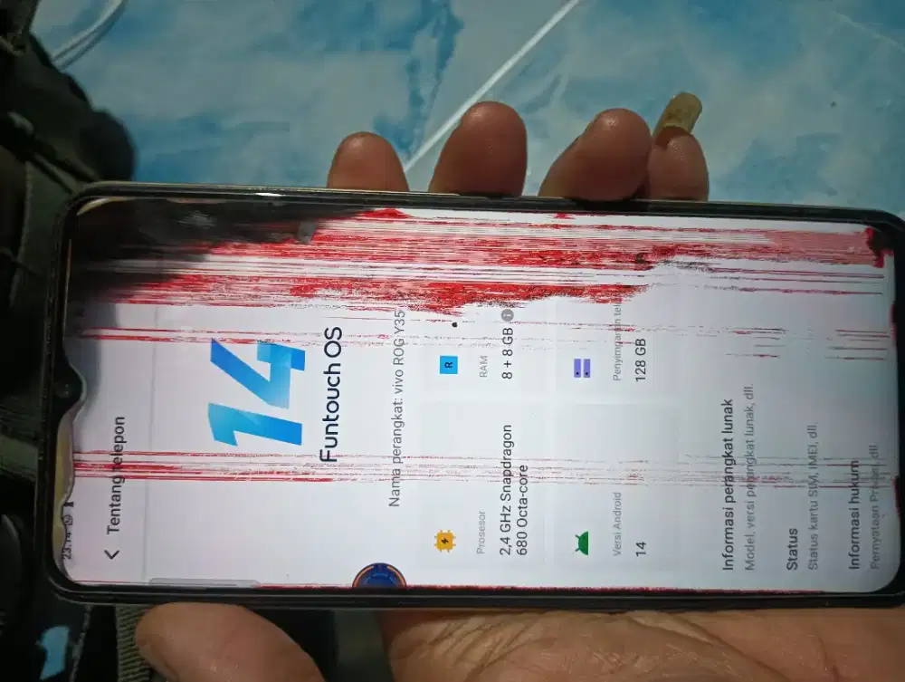 Di jual Vivo y35 ram 8-8 Rom 128 4G hp wara ada minus