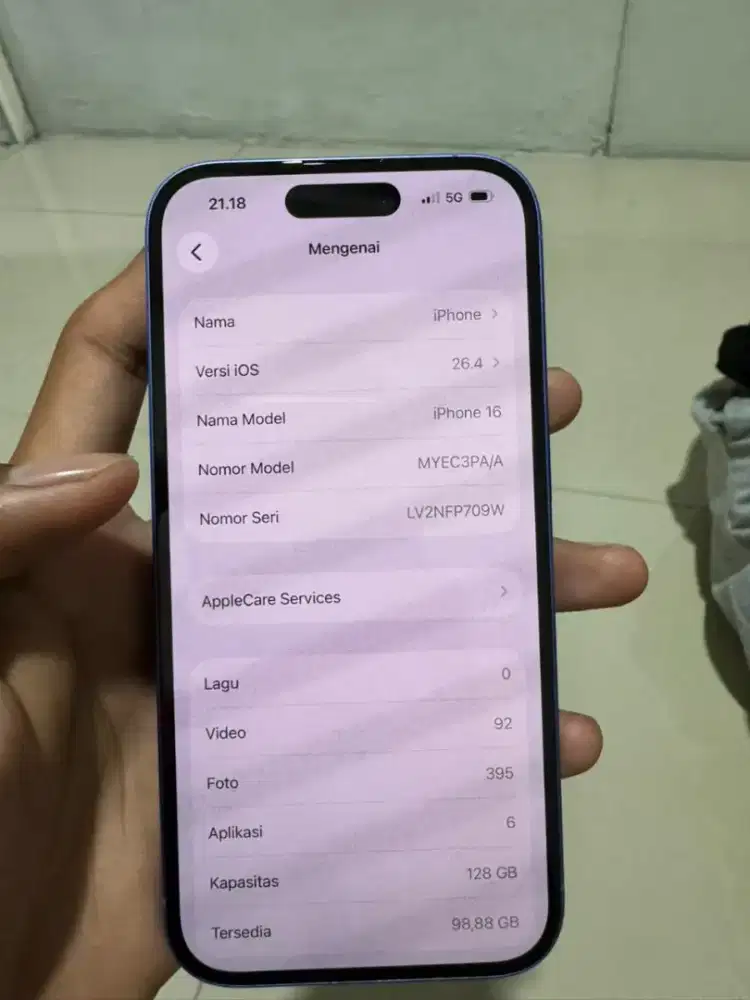iPhone 16 basic iBox 128 garansi on 2 tahun