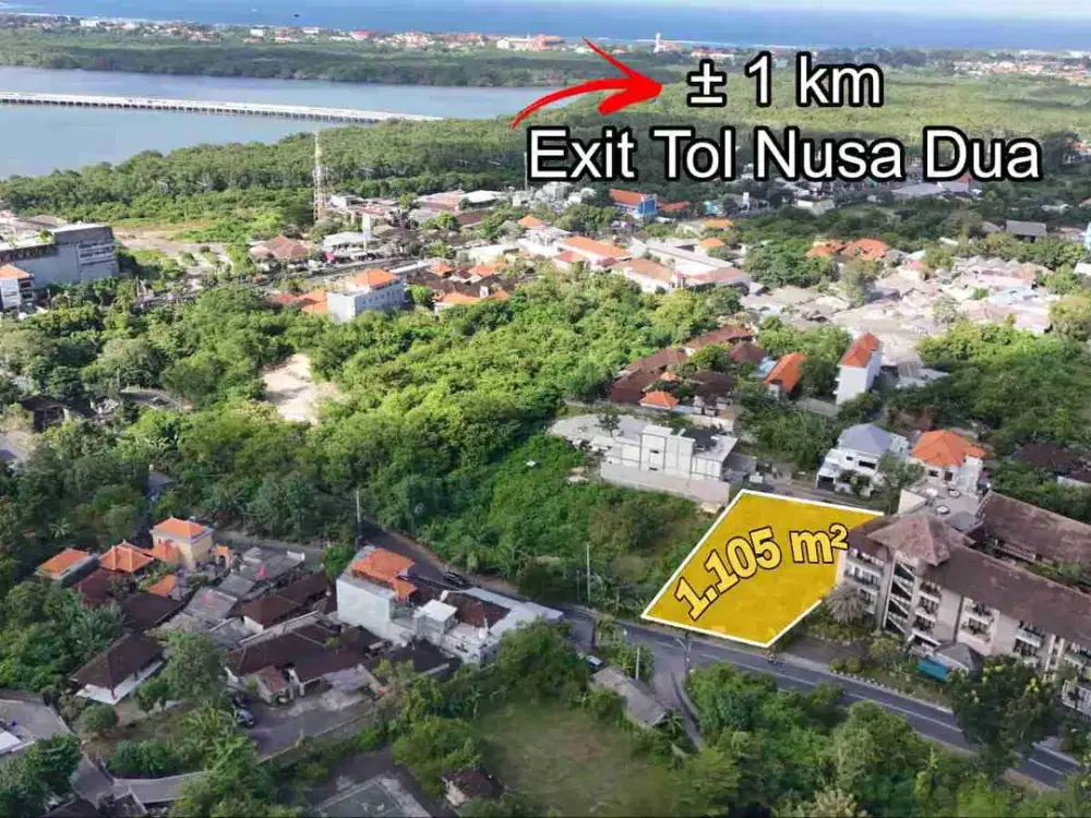 Tanah Ngantong 2 Akses Jalan View Tol Laut Taman Mumbul Nusa Dua Bali