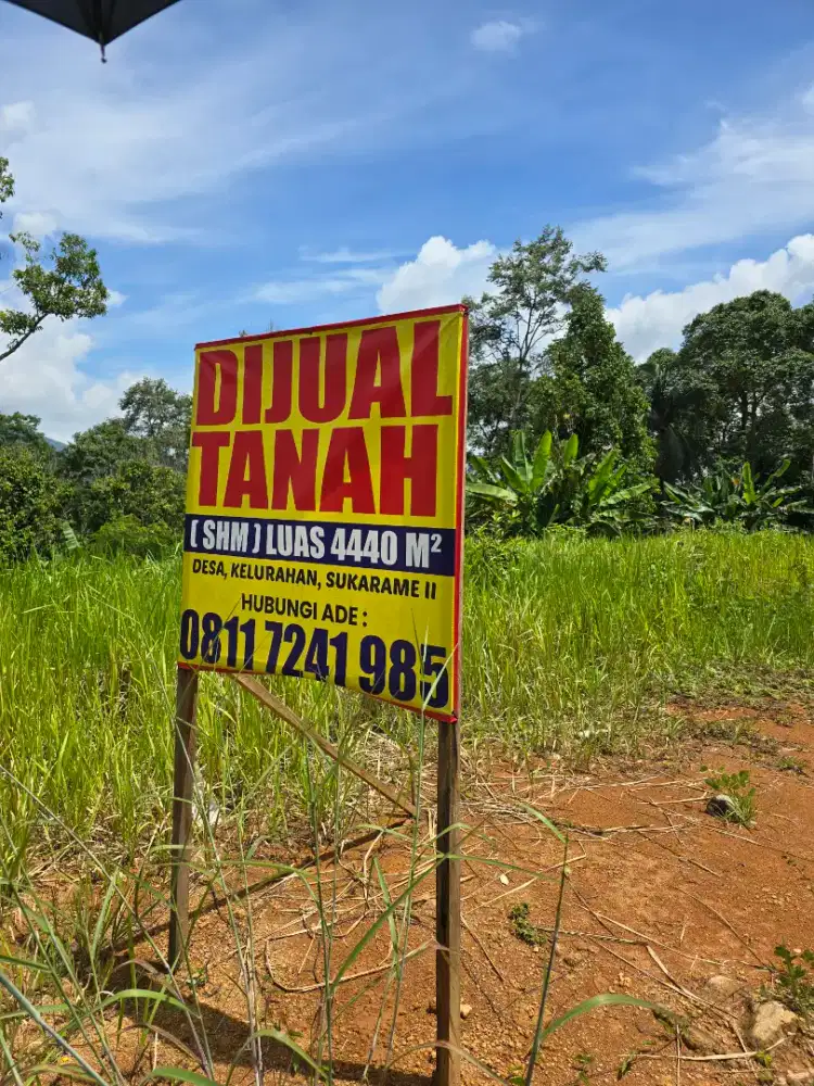 Dijual tanah seluas 4440 m²