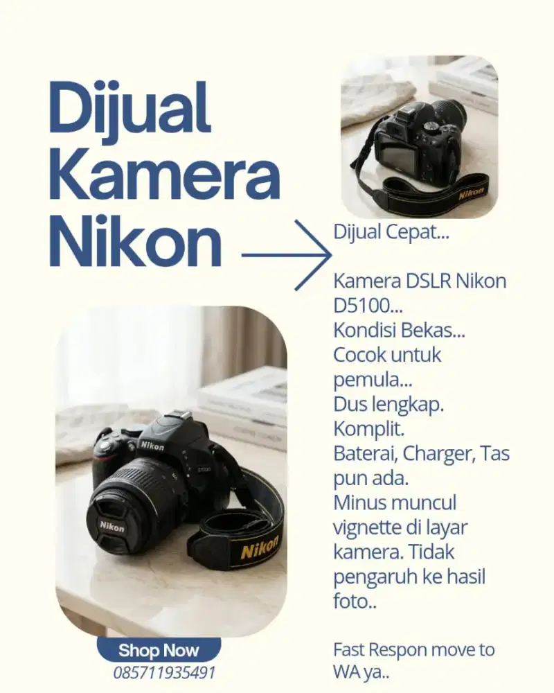 Dijual Kamera Nikon D5100