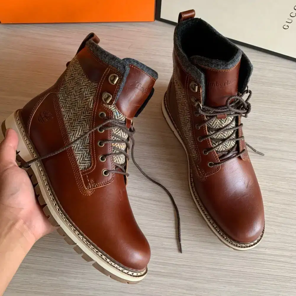 Timberland - Harris Tweed boots work sepatu leather original 42