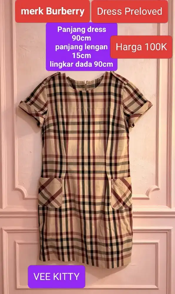 dress burberry Dress wanita