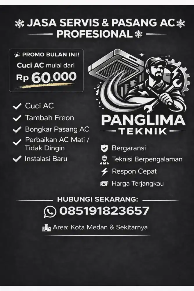 Pasang AC dan cuci AC bergaransi