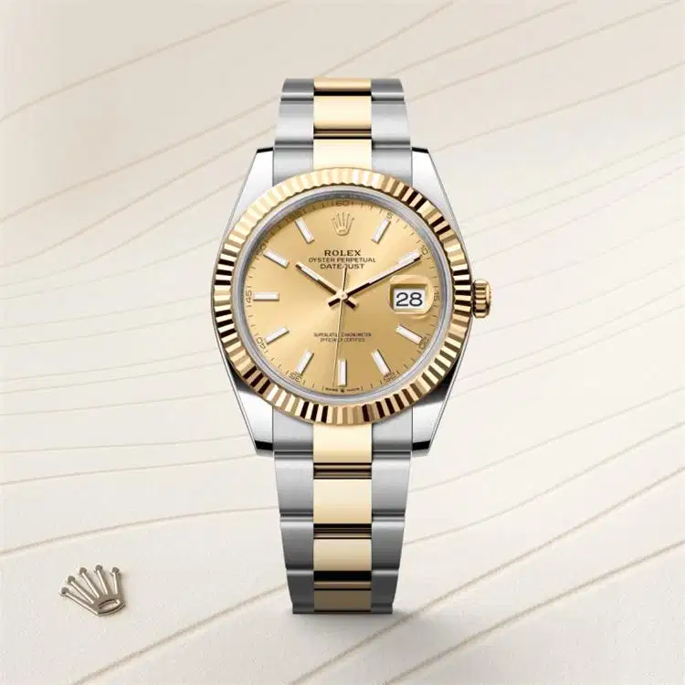 Rolex Datejust II 41m, Stick Index Gold Dial Steel & 18K Yellow Gold