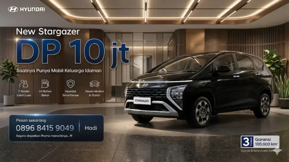 DP 10jt Promo Hyundai Stargazer mobil Baru 2026 essential ivt kredit