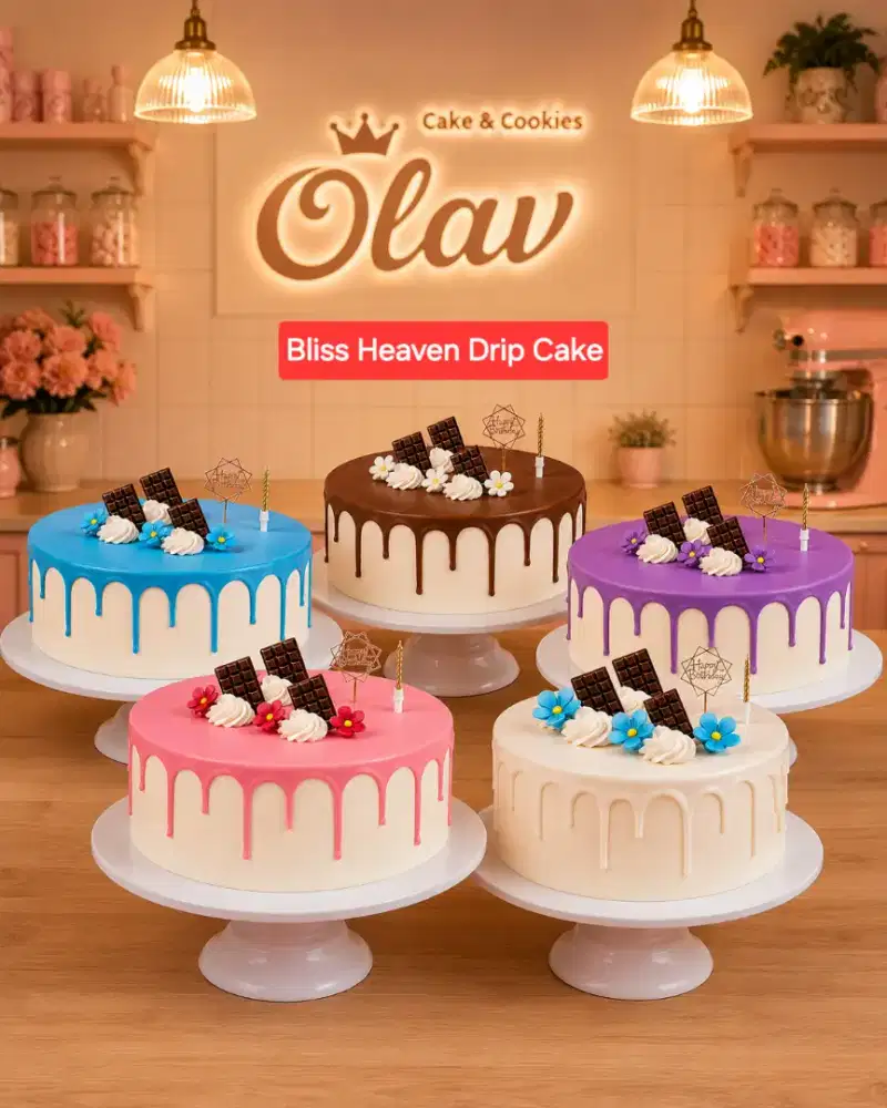 Bliss Heaven Drip Cake by Olav , Cake Birthday , Kue ulang tahun