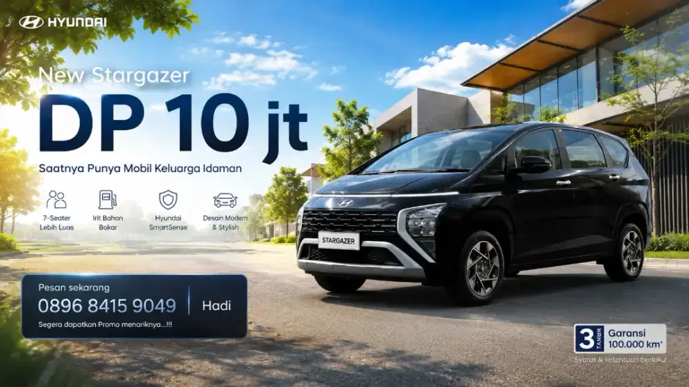 DP 10jt Promo Hyundai Stargazer mobil Baru 2026 essential ivt kredit