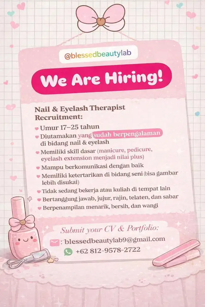 LOWONGAN KERJA NAIL ART DAN EYELASH