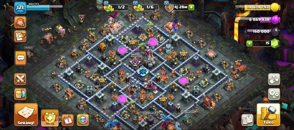 Silahkan masku akun coc th 13 .kondisi lumayan bagus mas