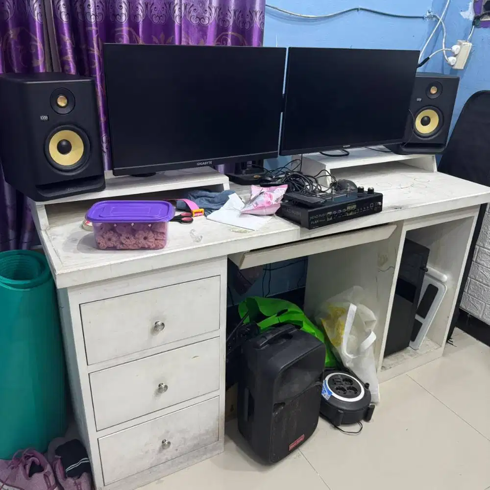 PC Gaming Ryzen 5 RX580 Fullset Dual Monitor + Keyboard AJAZZ