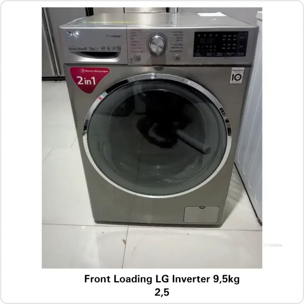 Mesin cuci Front Loading LG Inverter 9,5kg