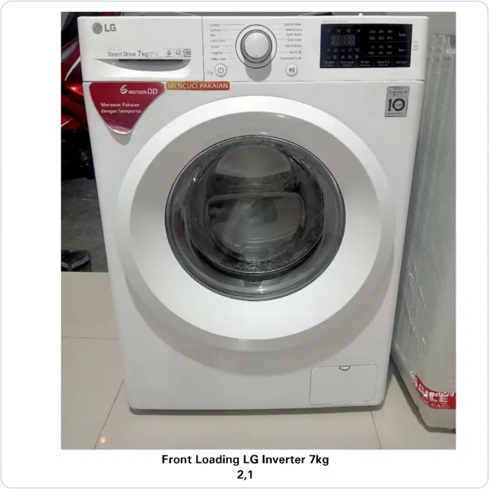 Mesin cuci Front Loading LG Inverter 7kg