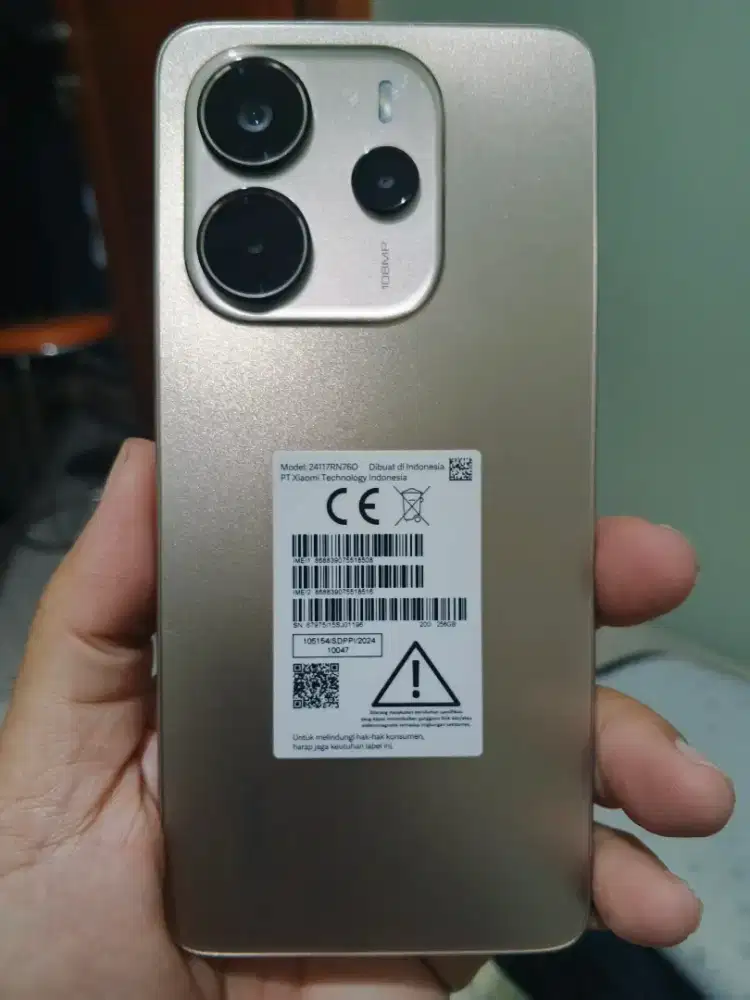Xiaomi redmi note  14 ram 8/256gb warna gold