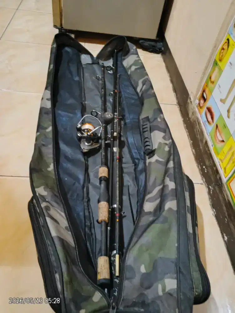 Alat pancing  joran daido landcaster dan joran carbon  real teratai