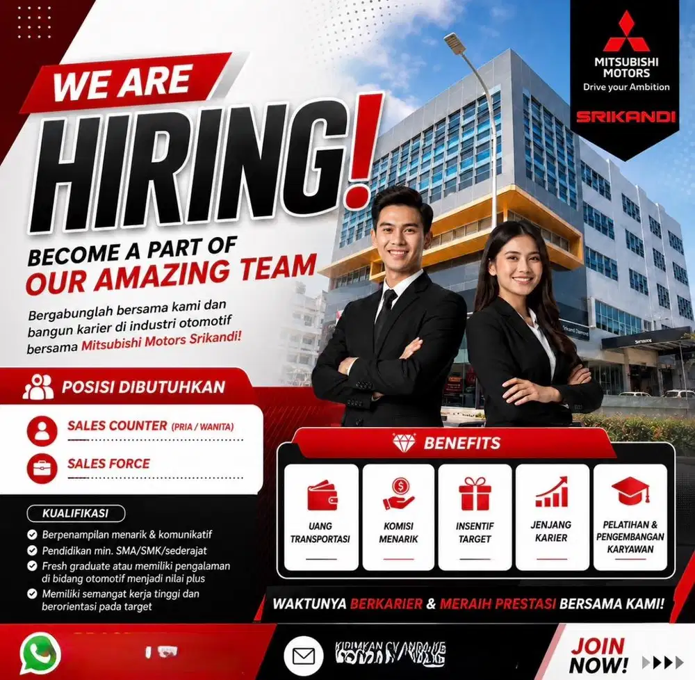 WE ARE HIRING! Join Our Amazing Team at Mitsubishi Srikandi!