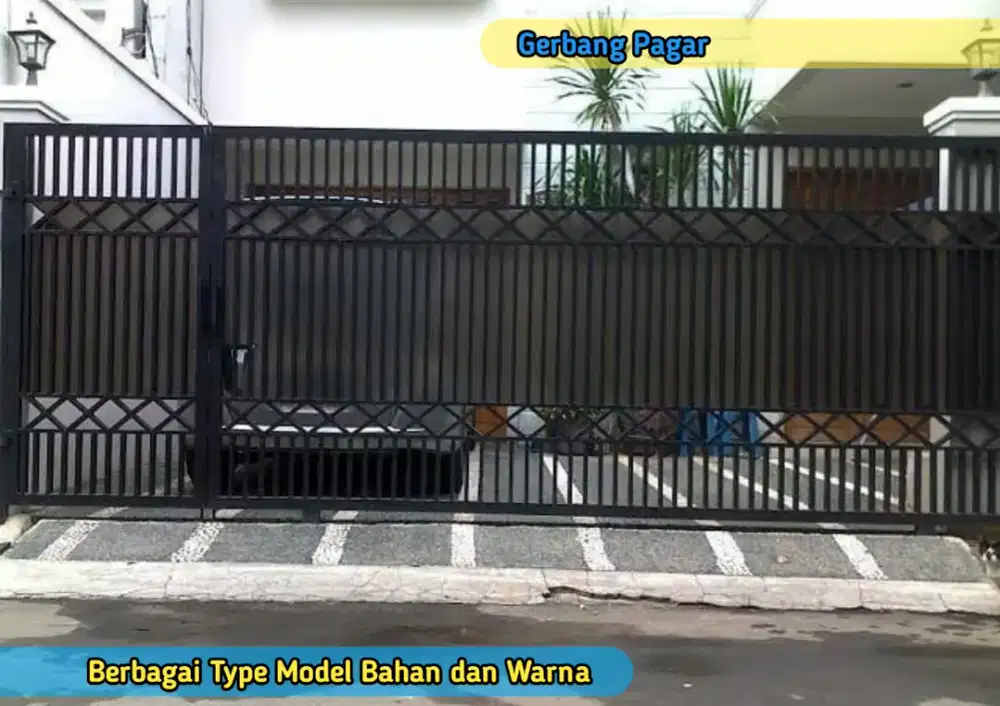 Pasang Gerbang Pintu Pagar Area Kawasan Industri Rumah Kantor Pabrik