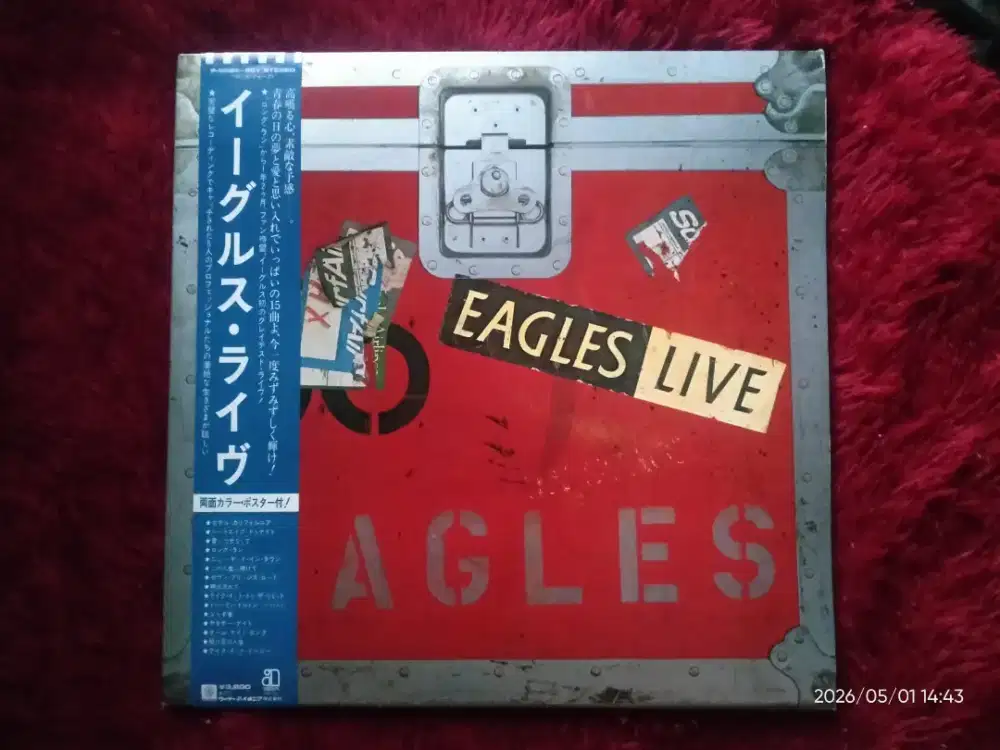 VINYL PIRINGAN HITAM THE EAGLES LIVE JAPAN OBI 2LP