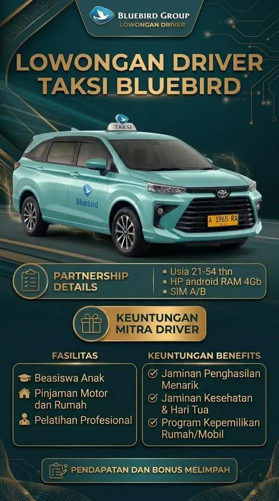 LOWONGAN DRIVER BLUEBIRD CIPAYUNG