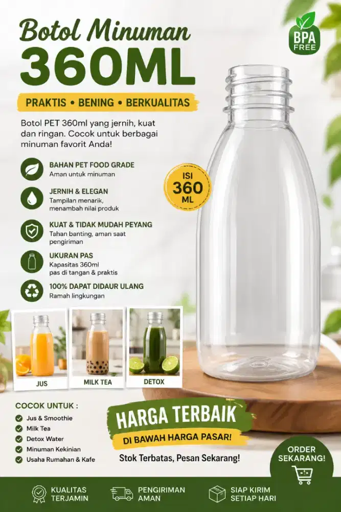 Botol Minuman  360ml Murah Cocok Untuk Usaha Minuman