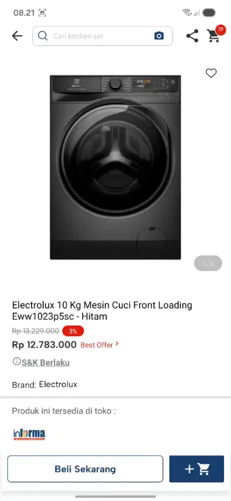 Promo mesin cuci electrolux 10kg