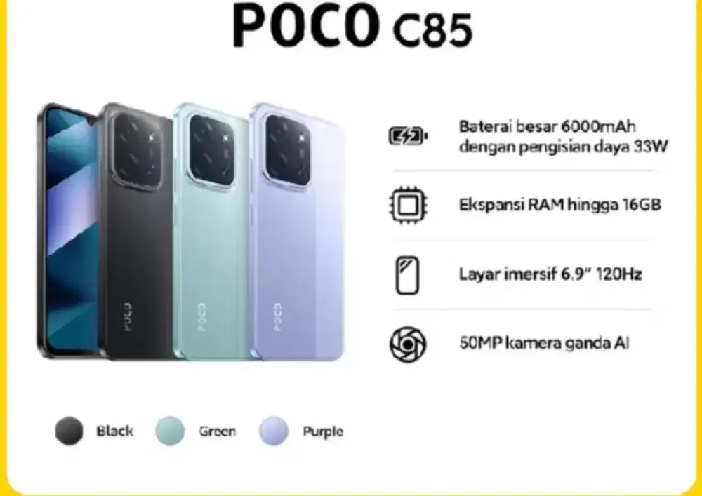 POCO C85 NFC RAM 8/256GB

Ungu