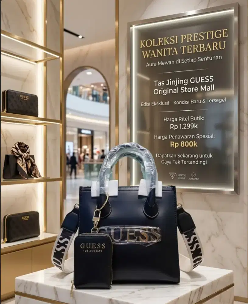 Tas wanita guess original mall harga diskon
