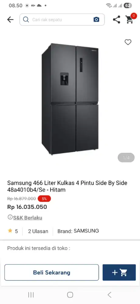 Samsung 466 liter kuklas 4 pintu 48a4010b4