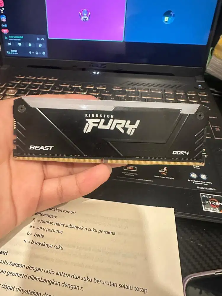 Ram kingston fury beast 8gb ddr4 3200mhz