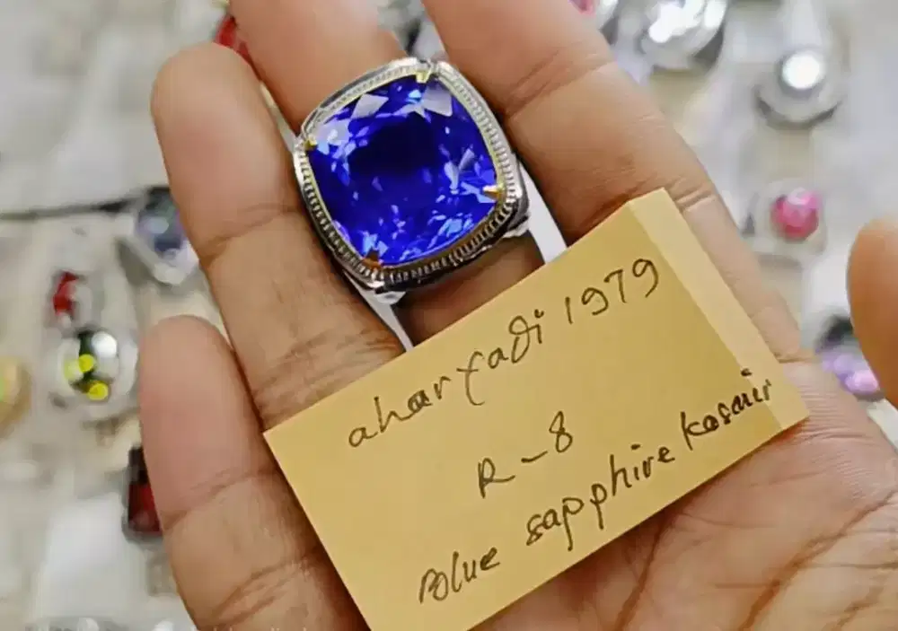Blue safir Kashmir warna royal blue size jumbo