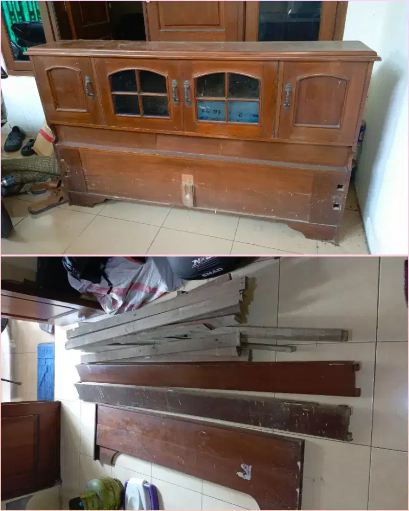 Dipan kayu model lama & matras busa
